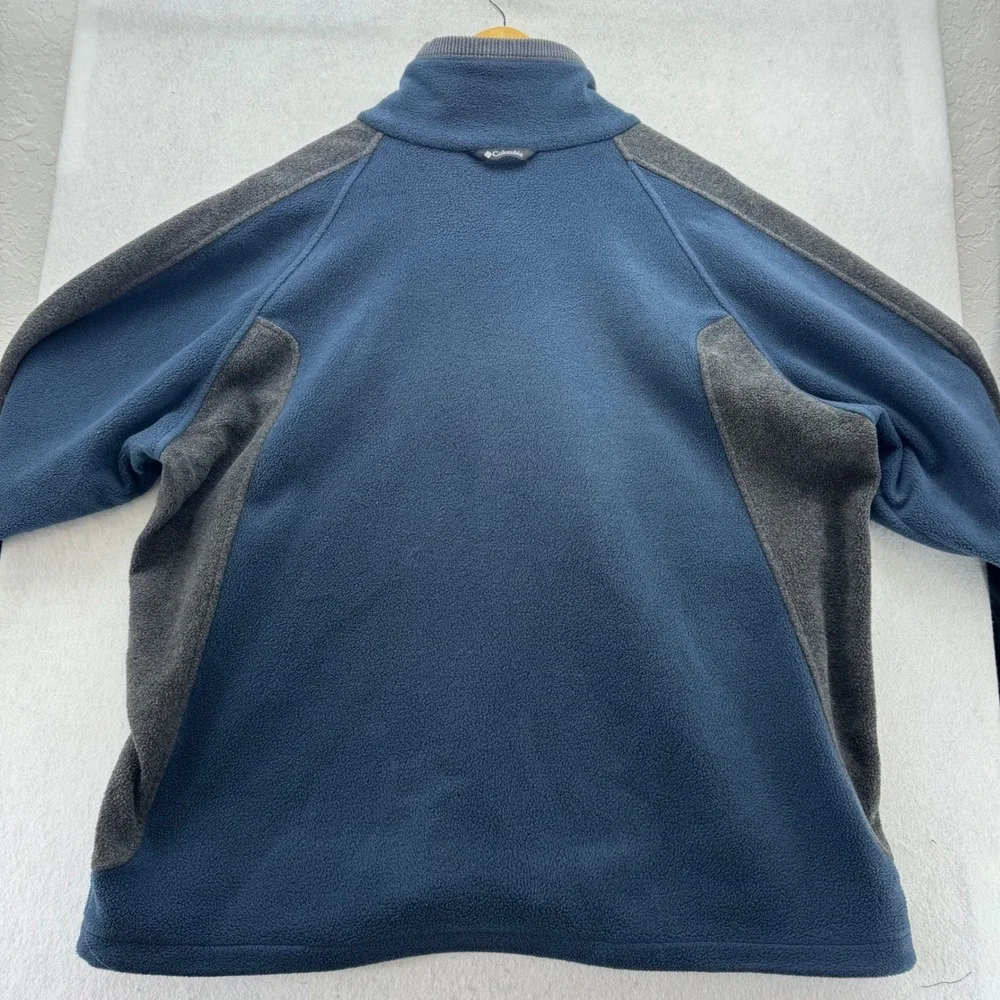 Columbia‎ Mens XL Core Interchange Fleece Jacket Blue Gray Full Zip Outerwear